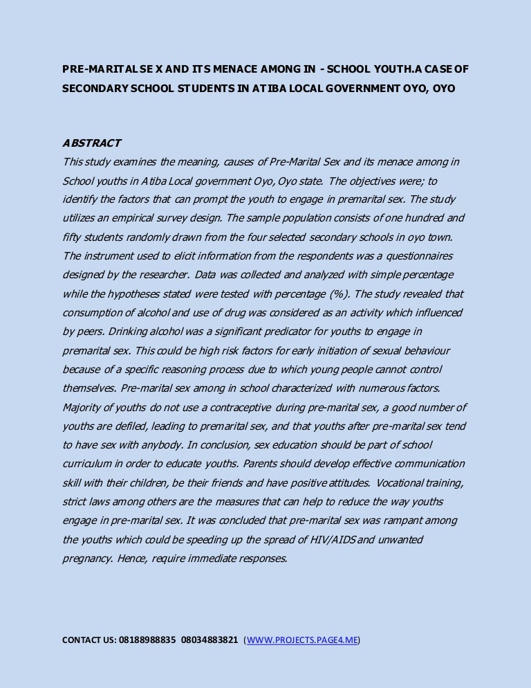 Реферат: Premarital Sex Essay Research Paper Premarital SexThe Реферат: Premarital Sex Essay Research Paper Premarital SexThe